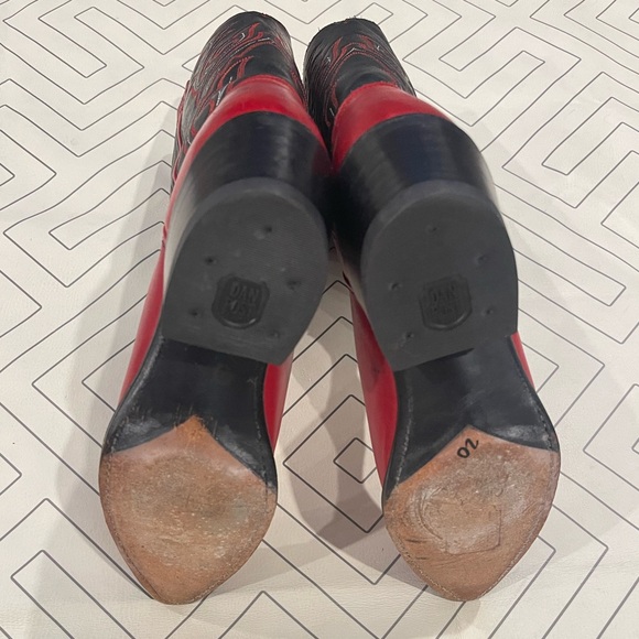 Dan Post Red and Black Cowgirl Boots - Picture 9 of 10